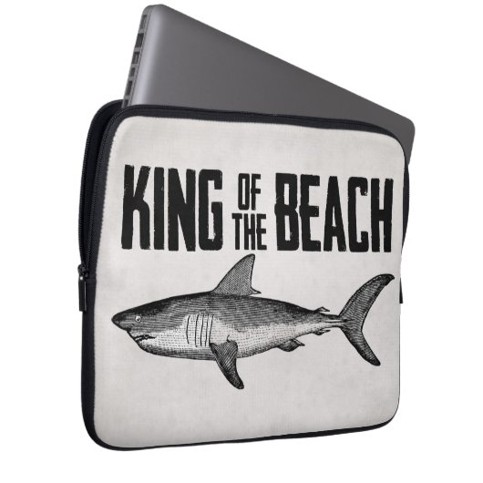 Vintager Shark Beach King Laptopschutzhülle (Vorne Rechts)