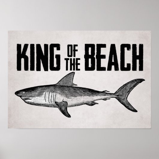 Vintager Shark Beach King Poster (Vorne)