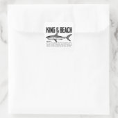 Vintager Shark Beach King Quadratischer Aufkleber (Tasche)
