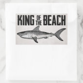 Vintager Shark Beach King Rechteckiger Aufkleber (Tasche)