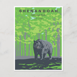 Vintager Shenandoah Nationalpark Travel Virginia Postkarte