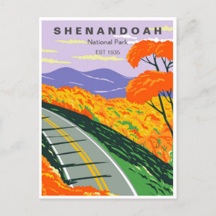 Vintager Shenandoah Nationalpark Travel Virginia Postkarte