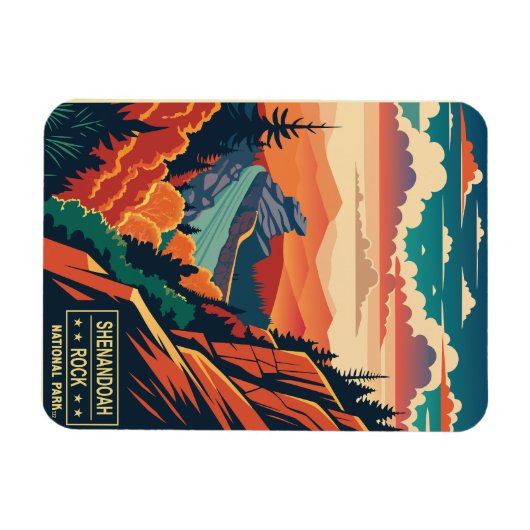 Vintager Shenandoah Rock Nationalpark Magnet (Horizontal)