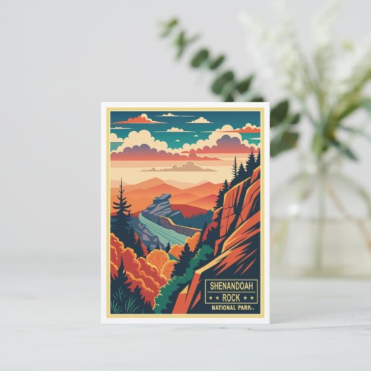 Vintager Shenandoah Rock Nationalpark Postkarte (Stehend Vorderseite)