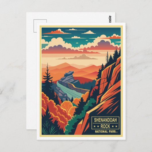Vintager Shenandoah Rock Nationalpark Postkarte (Vorne/Hinten)