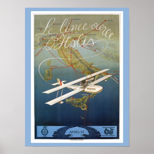 Vintager Shuttleservice zum Flugzeug der Insel aus Poster (Vorne)