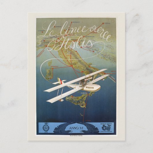 Vintager Shuttleservice zum Flugzeug der Insel aus Postkarte (Vorderseite)