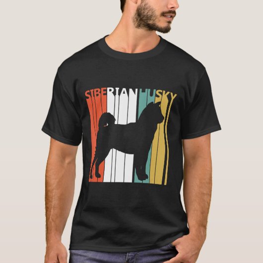 Vintager sibirischer Husky T-Shirt (Vorderseite)