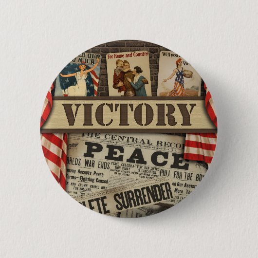 Vintager Sieg u. Knopf des FriedensWWII Button (Vorderseite)