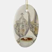 Vintager Silber-Kaffeeservice Keramik Ornament (Rechts)