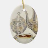 Vintager Silber-Kaffeeservice Keramik Ornament (Hinten)