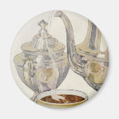 Vintager Silber-Kaffeeservice Magnet (Vorne)