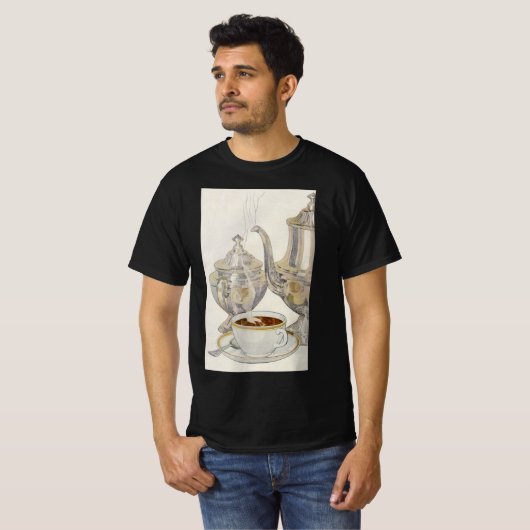 Vintager Silber-Kaffeeservice T-Shirt (Vorne ganz)