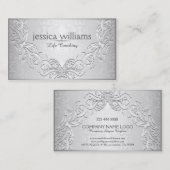 Vintager, silbergrauer Rahmen Visitenkarte (Vorne/Hinten)