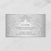 Vintager, silbergrauer Rahmen Visitenkarte (Rückseite)