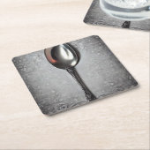 Vintager Silberlöffel Rechteckiger Pappuntersetzer (angewinkelt)