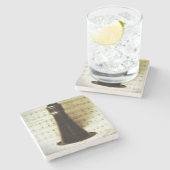 Vintager silberner Clarinet Steinuntersetzer (Seitenansicht)