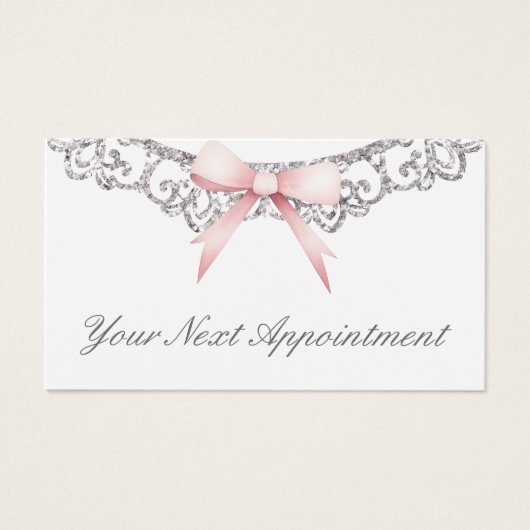 Vintager Silberrahmen, rosa Bugbestellkarte (Vorderseite)