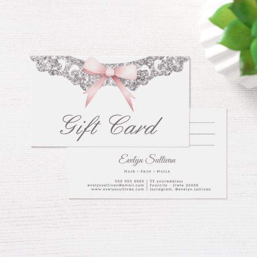 Vintager Silberrahmen, rosa Bugkarte (Schreibtisch)