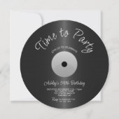 Vintager Silberrekord 50. Geburtstag Einladung (Vorderseite)