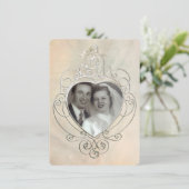 Vintager Silver Frame Vow Erneuerung Einladung (Stehend Vorderseite)