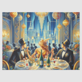 Vintager Silvester Art Deco Lady Tissue Paper Seidenpapier