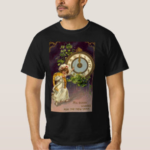 Vintager Silvester Irish Lass Clock um Mitternacht T-Shirt