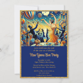 Vintager Silvester Party Zeit Einladung