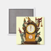 Vintager Silvester Square Magnet (Vorderseite/Rückseite)