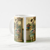 Vintager Silvester Viktorianisch Kinder und Uhr Kaffeetasse (Vorderseite Links)