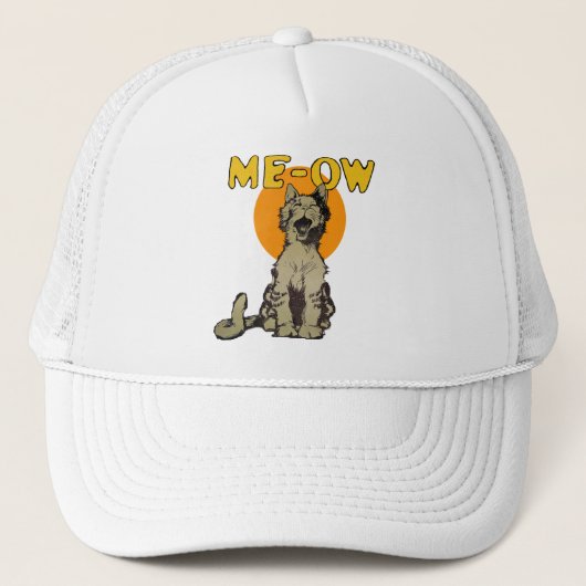 Vintager Singhut Alley Cat Trucker Hat Truckerkappe (Vorderseite)