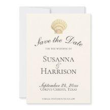 Vintager Single Seashell Wedding Save the Date