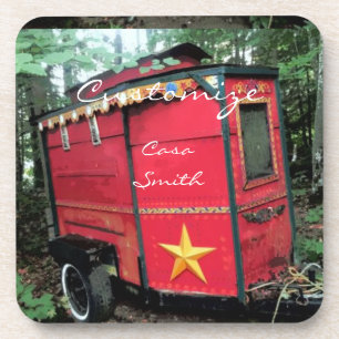 Vintager Sinti und Romaanhängerwohnwagen Getränkeuntersetzer