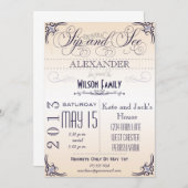 Vintager Sip und sehen Einladung (Vorne/Hinten)