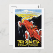 Vintager Sizilien-20er-Jahre-Rennwagen Grand Prix Postkarte (Vorne/Hinten)