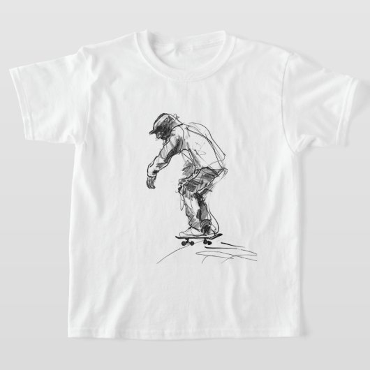 Vintager Skater in Bewegung T-Shirt (Ablage )