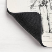 Vintager Skeleton menschlicher Anatomie-Knochen Mousepad (Ecke)