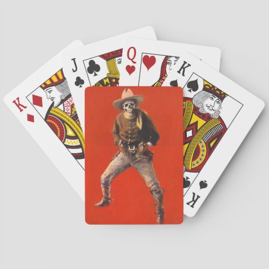 Vintager Skeletter Cowboy Poker Spielkarten (Rückseite)