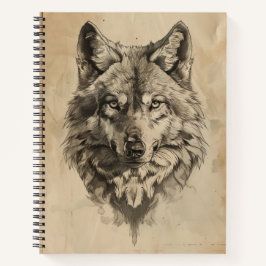 Vintager Sketch Wolf Notizblock