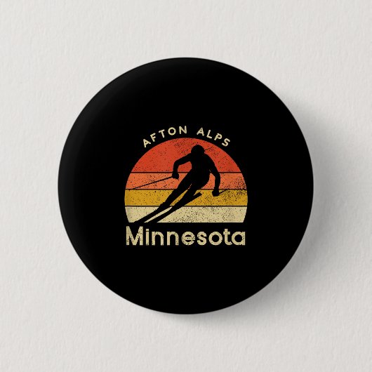 Vintager Ski Afton Alpen Minnesota Button (Vorderseite)