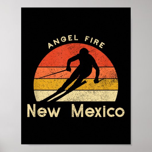 Vintager Ski Angel Fire New Mexico Berg Poster (Vorne)