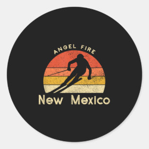 Vintager Ski Angel Fire New Mexico Berg Runder Aufkleber
