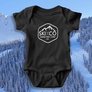 Vintager Ski-Berg Steamboat Springs Colorado Baby Strampler