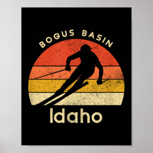 Vintager Ski Bogus Becken Idaho Berg Poster