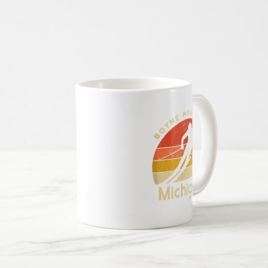 Vintager Ski Boyne Berg Michigan Kaffeetasse (VorderseiteRechts)