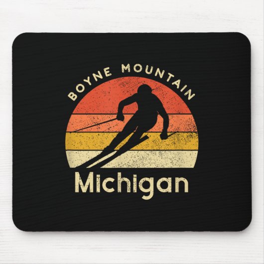 Vintager Ski Boyne Berg Michigan Mousepad (Vorne)