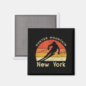 Vintager Ski Hunter Berg New York Magnet (Vorderseite/Rückseite)