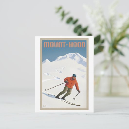 Vintager Ski Mt. Hospiz Postkarte (Stehend Vorderseite)