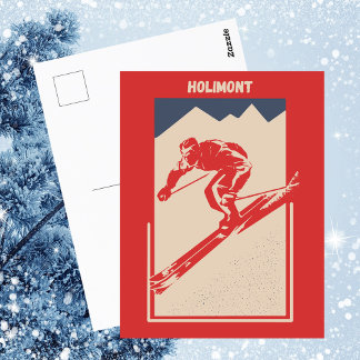 Vintager Ski New York Mountain Resort Holimont Postkarte