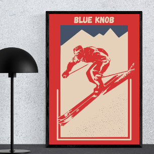 Vintager Ski Pennsylvania Mountain Resort Blue Kno Poster